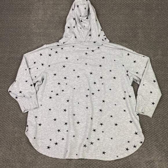 Jane and Delancey Hoodie Women's 3X Gray Stars Lightweight Jane + Delancey - Picture 3 of 9